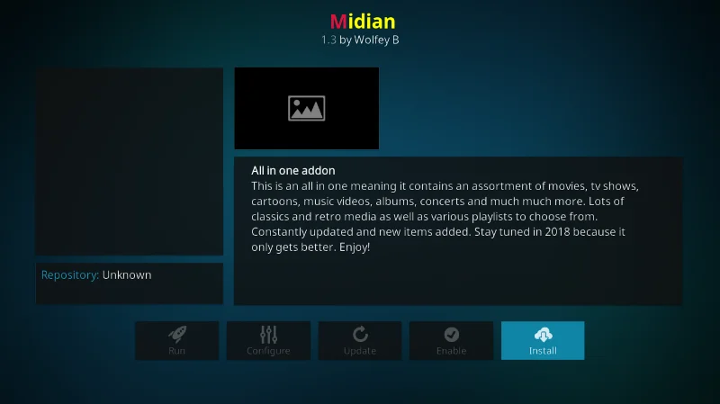 Дополнение Midian для Kodi: как установить и обзор