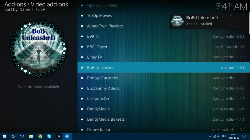 Add-on BoB Unleashed, libera la potenza di Kodi