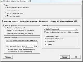 從 Microsoft Outlook 儲存、擷取和/或刪除附件