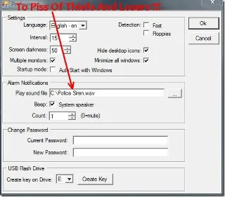 Activar la alarma cuando se extrae un dispositivo USB, iPhone o externo