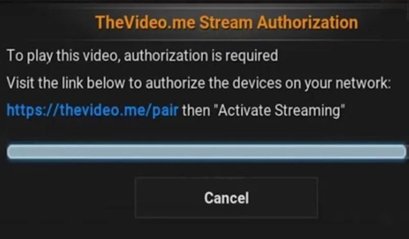 Как исправить ошибку сопряжения TheVideo.Me в Kodi