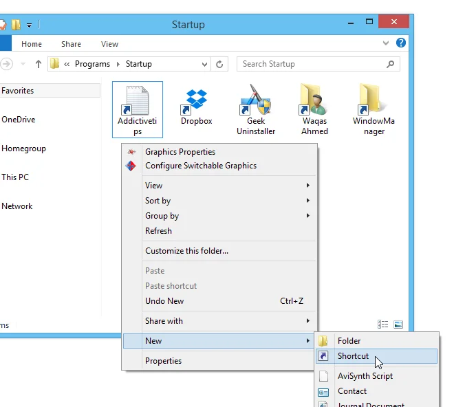 Cómo agregar o quitar programas y archivos al inicio del sistema en Windows 8.1