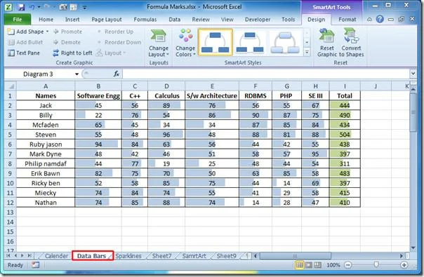 Excel 2010: Spalten, Zeilen, Blätter ausblenden/einblenden
